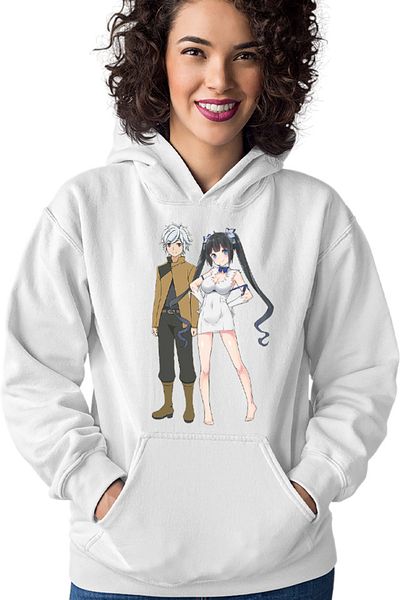 OEM Women's Hoodie DanMachi Bell Hestia Omori Fujino Action Anime Kage