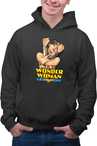 OEM Men's Hoodie Wonder Woman Logo Stunning Comics