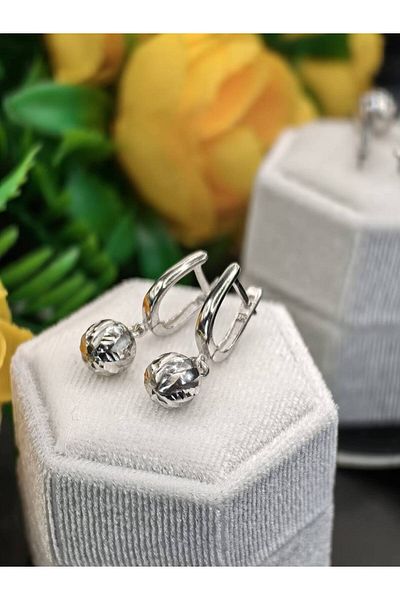 argint 925 SILVER BALL EARRINGS