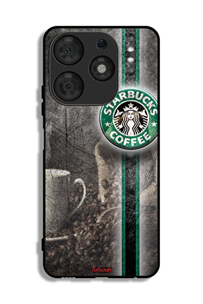 Tolwak غطاء حماية لهاتف تكنو سبارك 10 برو بنقشة القهوة