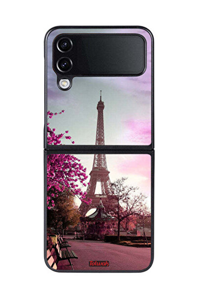 Tolwak غطاء حماية لهاتف سامسونج جالاكسي زد فليب 4 بتصميم برج إيفل