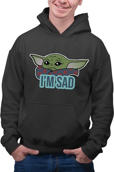 OEM Men's Hoodie Baby Yoda Sad Cry Star Wars
