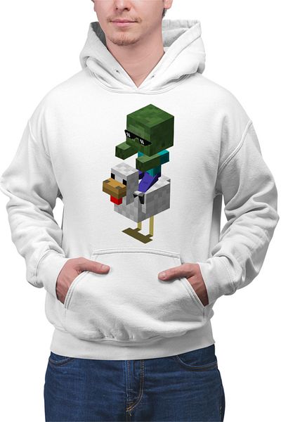 OEM Men's Hoodie Minecraft Mini Zombie Ride Chicken