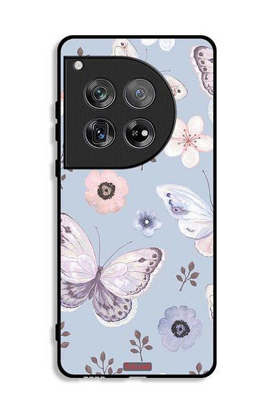 Tolwak OnePlus 12 Protective Case Cover Butterflies And Flowers