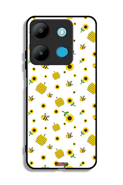 Tolwak غطاء حماية لهاتف إنفينيكس سمارت 7 بنقشة عباد الشمس والنحل