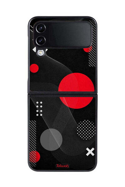 Tolwak غطاء حماية لهاتف سامسونج جالكسي زد فليب 4 بنمط دائري ومتقاطع