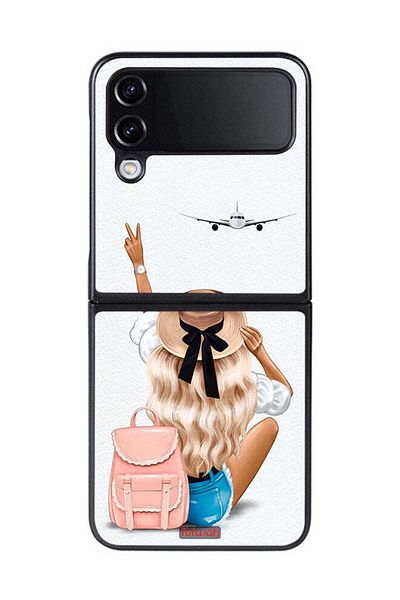 Tolwak Samsung Galaxy Z Flip 4 Protective Case Cover Girl Love Travel
