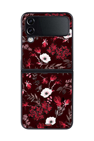 Tolwak غطاء حماية لهاتف Samsung Galaxy Z Flip 4 مزين بزهور صغيرة وأوراق استوائية