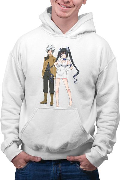 OEM Men's Hoodie DanMachi Bell Hestia Omori Fujino Action Anime Kage