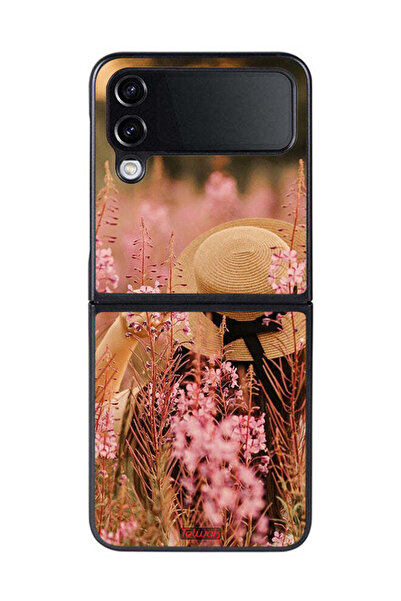 Tolwak غطاء حماية لهاتف سامسونج جالاكسي زد فليب 4 بتصميم فتاة قبعة مزينة بالزهور