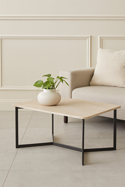 AssuCass Asya Metal Orta Sehpa Traverten