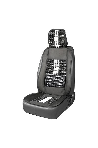 divendi-ro Husă pentru scaun auto cu bile de masaj, suport lombar și tetieră, dimensiuni 131 x 46 cm, culoare Negru