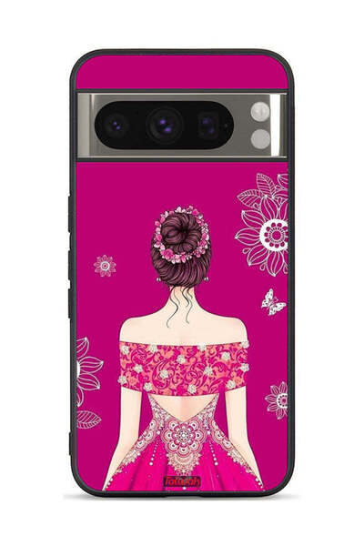Tolwak غطاء حماية لهاتف Google Pixel 8 Pro بتصميم فتاة وزهور