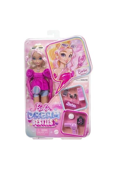 divendi-ro Păpușa Barbie Dream Besties Malibu, cu 11 accesorii incluse, vârsta 4+ ani, 21x6x31cm, multicoloră