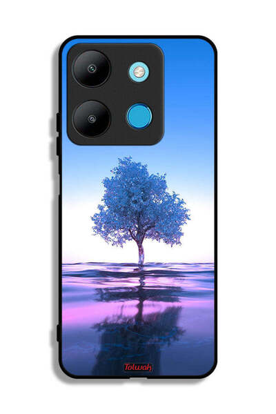 Tolwak غطاء حماية لهاتف إنفينيكس سمارت 7 بتصميم شجرة نيون وانعكاس مائي فني رقمي