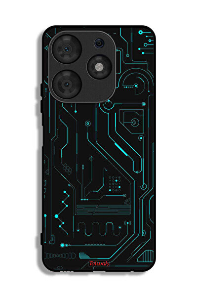 Tolwak غطاء حماية لهاتف تكنو سبارك 10 برو - دوائر فنية رقمية - شاشة متعددة