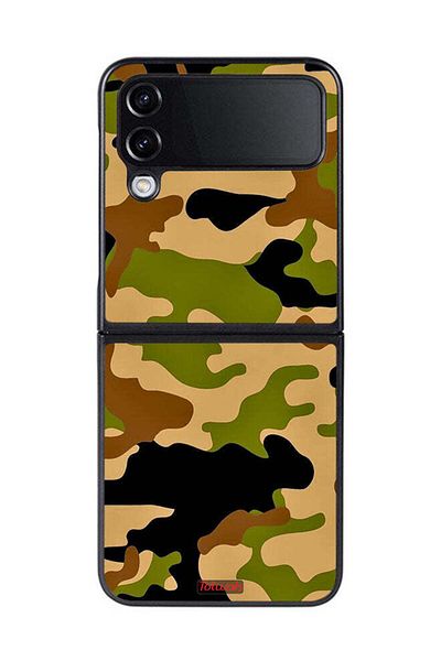 Tolwak Samsung Galaxy Z Flip 4 Protective Case Cover Camouflage Abstract Digital Pattern