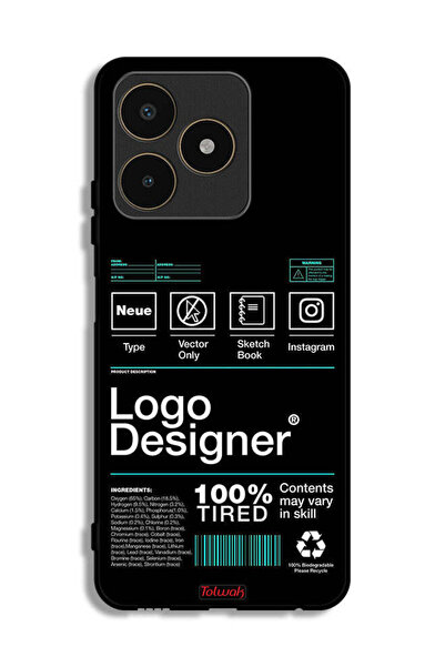 Tolwak غطاء حماية Realme C53 - ملصق مصمم بشعار