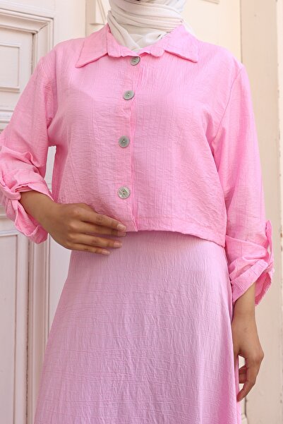 ECESSAMODAM Πουκάμισο Φούστα Μουσουλμανική Φορέματα Σετ δύο τεμαχίων