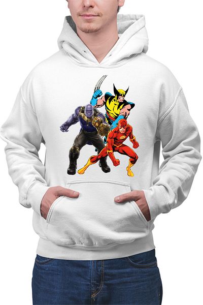 OEM Men's Hoodie Thanos Wolverine Flash Cartoons Experiment