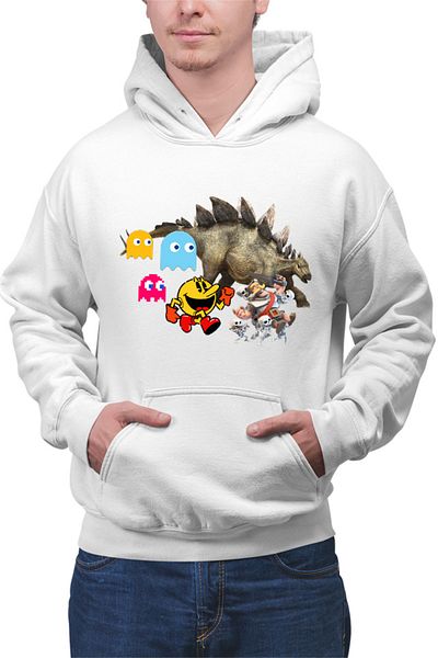 OEM Hanorac Barbati Jurassic Park Clash Royale Pac Man Stegosaurus Tyrannosaurus