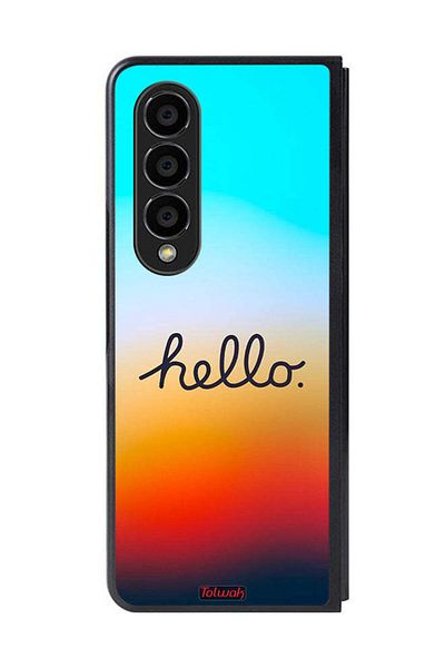 Tolwak Samsung Galaxy Z Fold 4 Protective Case Cover Hello