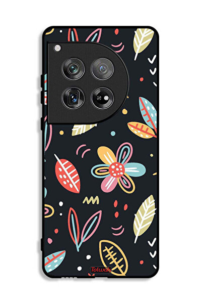 Tolwak غطاء حماية لهاتف OnePlus 12 بتصميم زهور وأوراق فنية تجريدية