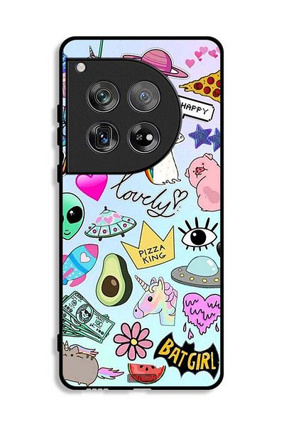 Tolwak OnePlus 12 Protective Case Cover Lovely Stickers