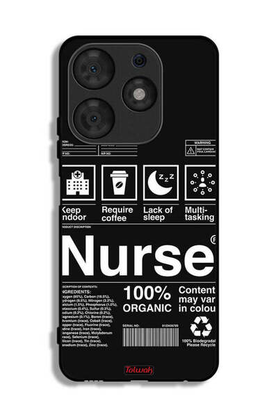 Tolwak غطاء حماية لهاتف تكنو سبارك 10 برو، ملصق ممرضة