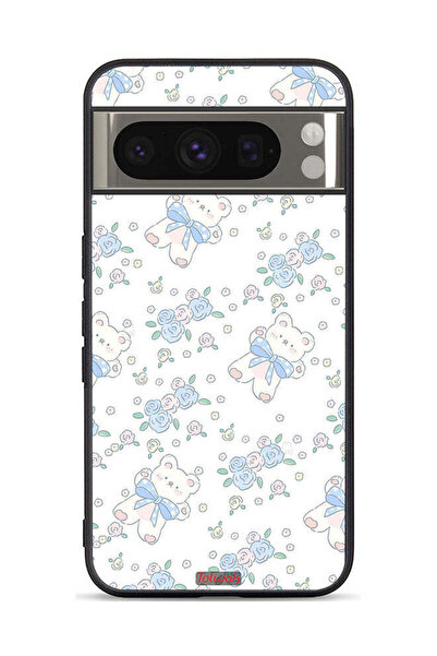 Tolwak غطاء حماية لجهاز Google Pixel 8 Pro مع أيقونة دب تيدي لطيف وزهور
