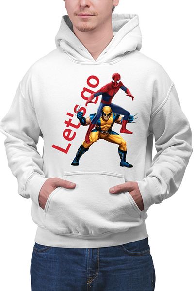 OEM Men's Hoodie Wolverine X-Men Spiderman Funny Hug Marvel DC Comics