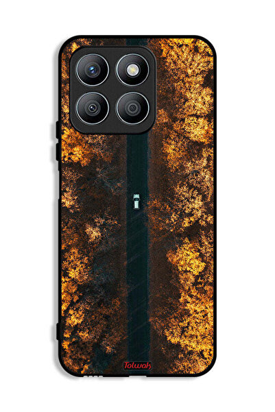 Tolwak غطاء حماية لهاتف Honor X8b بتصميم طريق في أشجار الخريف