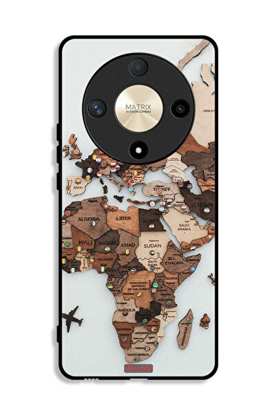 Tolwak Honor X9b Protective Case Cover World Map Art