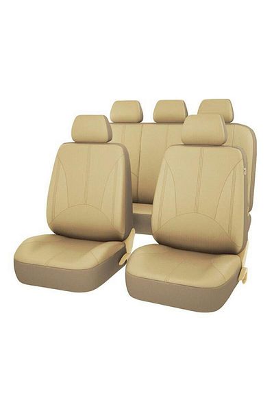 divendi-ro Set de 11 huse universale pentru scaune auto din piele, bej, AG338F