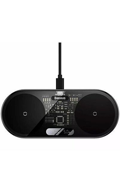 Baseus Digital LED Display Dual Qi Wireless Charger, 20W