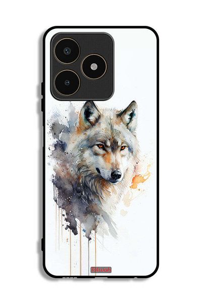 Tolwak Realme C53 Protective Case Cover Wolf Abstract Art
