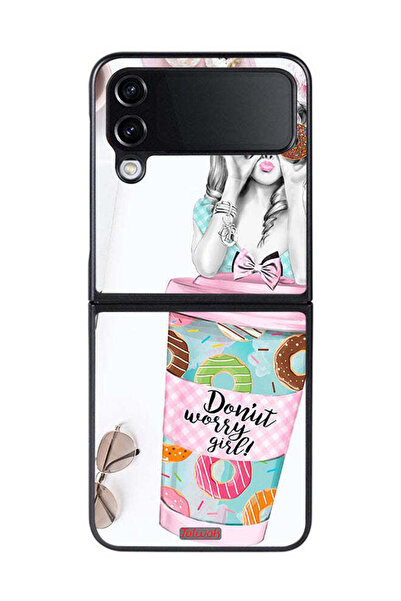 Tolwak غطاء حماية لهاتف سامسونج جالاكسي زد فليب 4 - فتاة القلق دونات