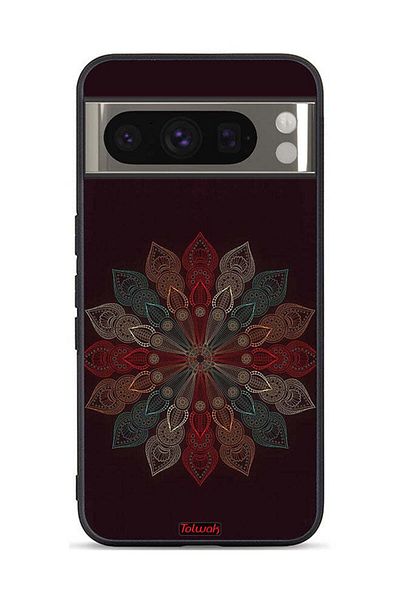 Tolwak Google Pixel 8 Pro Protective Case Cover Mandala Flower Art