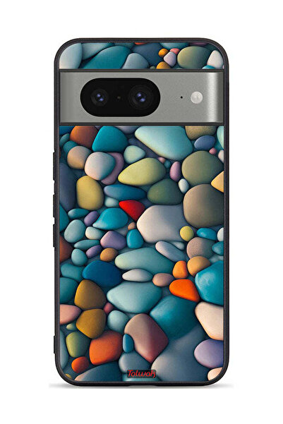 Tolwak Google Pixel 8 Protective Case Cover Stones Abstract Pattern