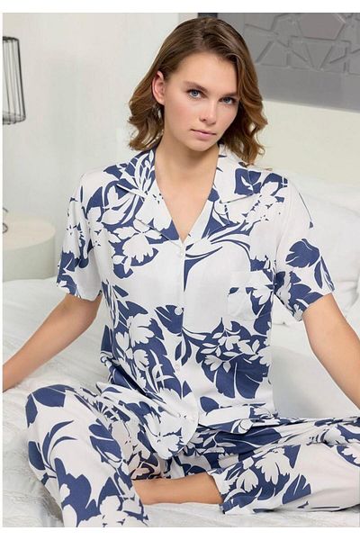 RAPAPA Women's Buttoned Bottom Top Pajamas Set 8501