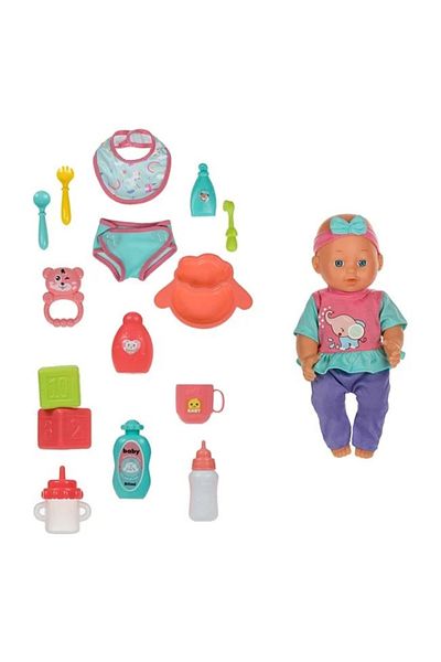 divendi-ro Păpușă bebeluș cu masă și accesorii de îngrijire incluse, vârsta 3+ ani, 40,5x10x33cm, multicoloră