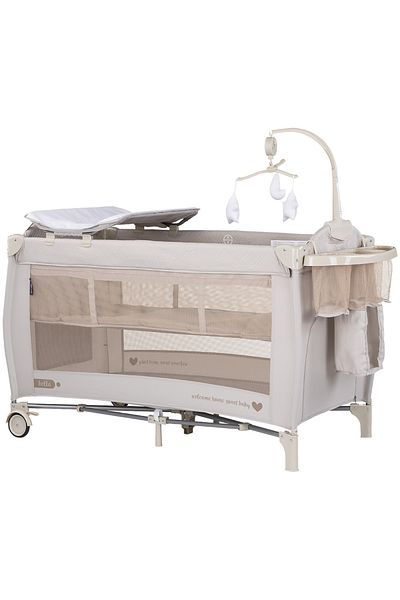 Chipolino Bella biscotta two-tier folding cot, mattress included