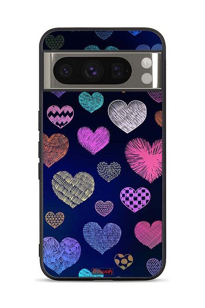 Tolwak Google Pixel 8 Pro Protective Case Cover Dhaga Hearts Pattern
