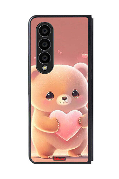 Tolwak غطاء حماية لهاتف سامسونج جالاكسي زد فولد 4، باندا صغير لطيف يحمل قلبًا