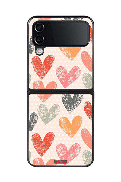 Tolwak غطاء حماية لهاتف سامسونج جالاكسي زد فليب 4 بتصميم قلوب فنية