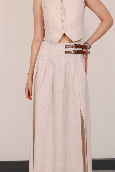 polle Fusta de damă cu cataramă și șliț