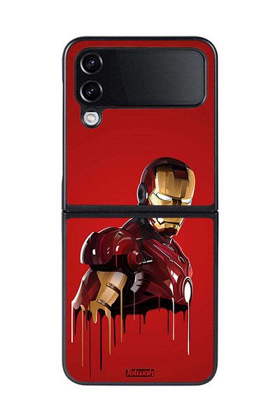 Tolwak Samsung Galaxy Z Flip 4 Protective Case Cover Iron Man Art