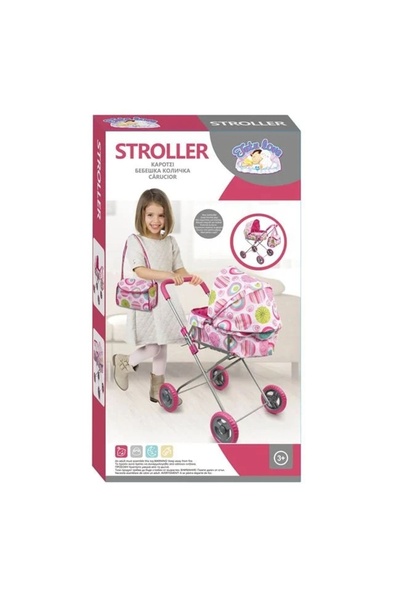 divendi-ro Cărucior cu geantă pentru păpuși, vârsta 3+ ani, 51x32x62cm, multi...