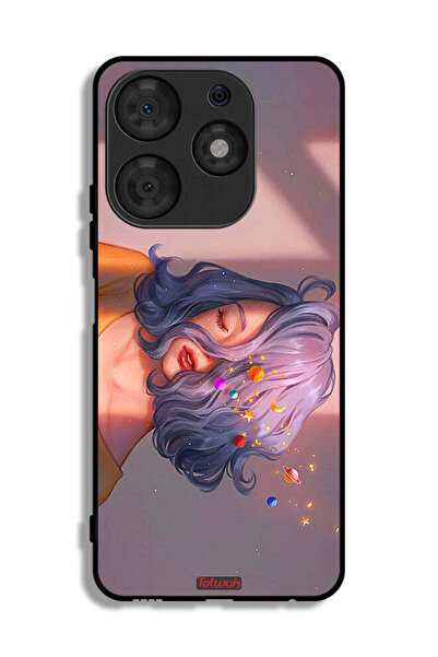 Tolwak غطاء حماية من تكنو سبارك 10 برو بتصميم فتاة وفضاء