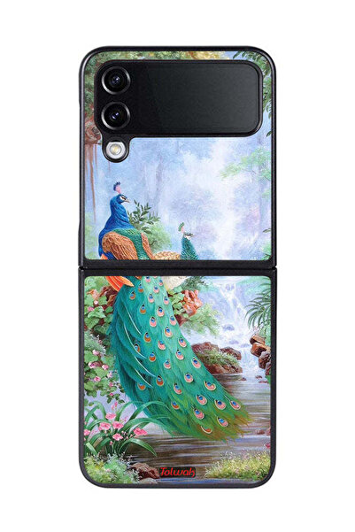 Tolwak غطاء حماية لهاتف سامسونج جالاكسي زد فليب 4 بتصميم الطاووس